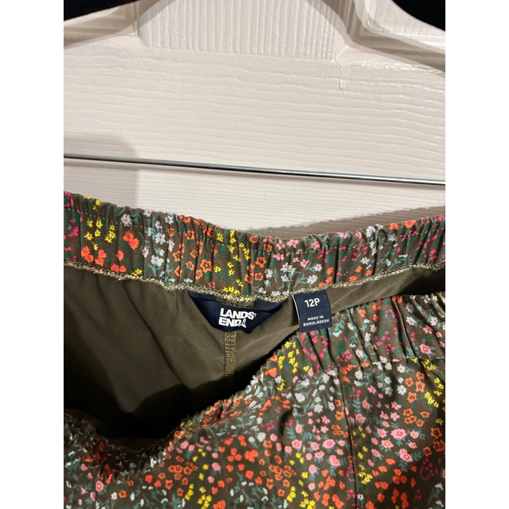 Lands' End Skort Women' 12P Calico Floral Green Cottagecore Country Girl Green - Picture 8 of 16